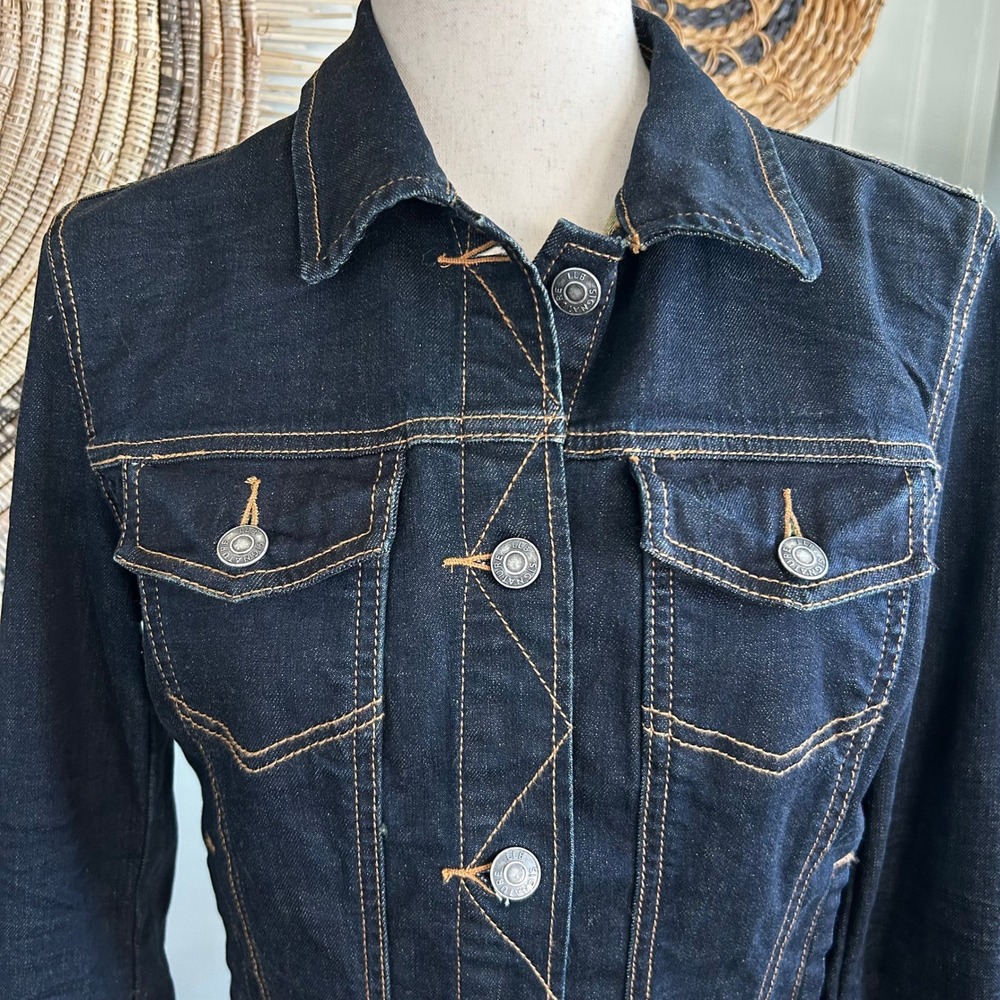 Bean Signature Womens Dark Wash Denim Jacket Size 4